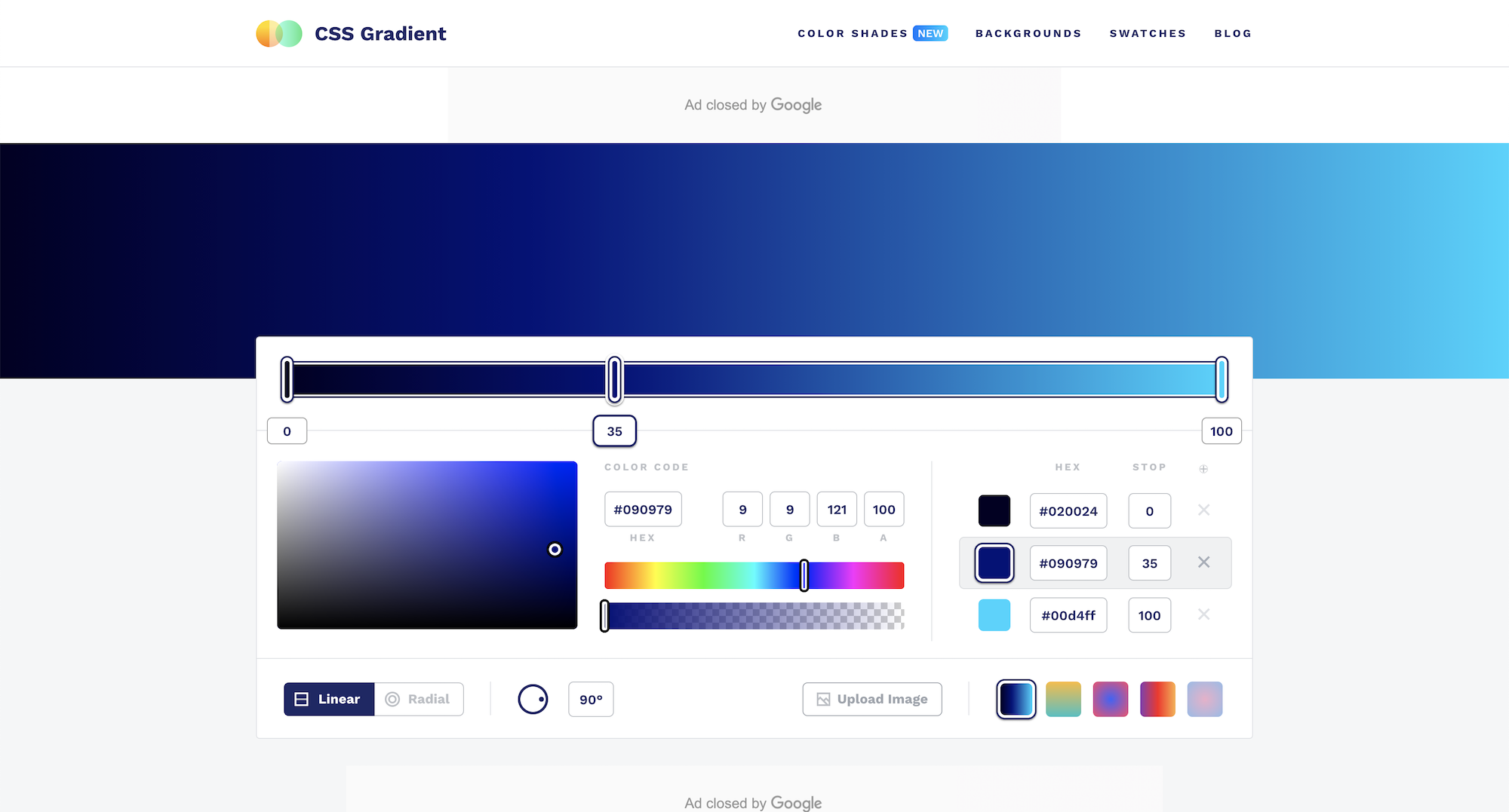 CSS Gradientのスクリーンショット